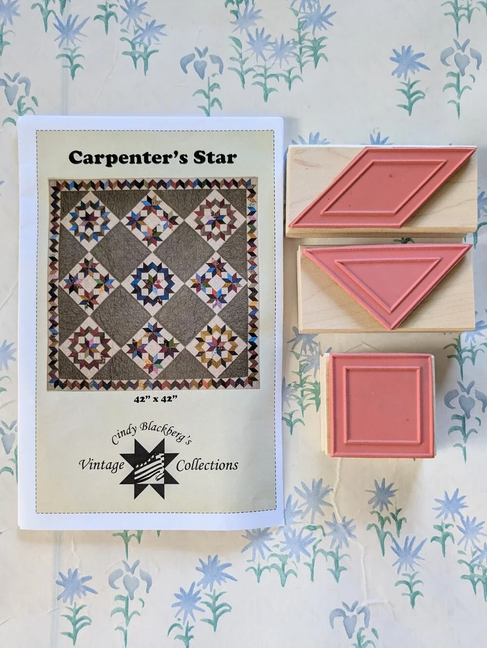 Cindy Blackberg's Carpenter's Star Quilt Pattern Stamp Set 3 Piece NEW Primitive